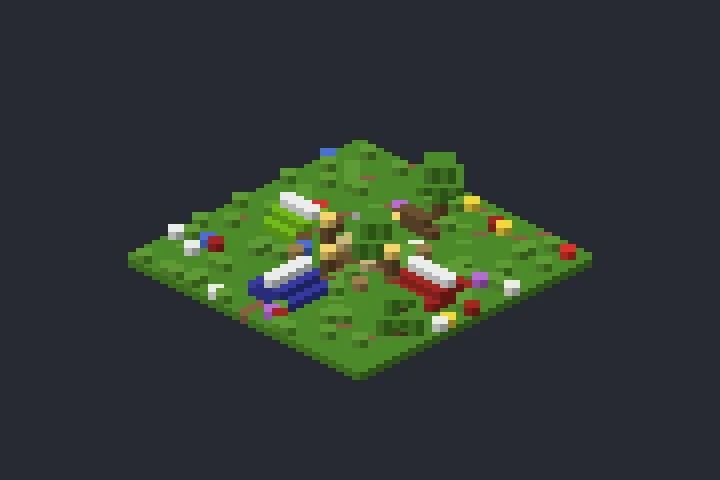 Acampamento da Fonte no Minecraft