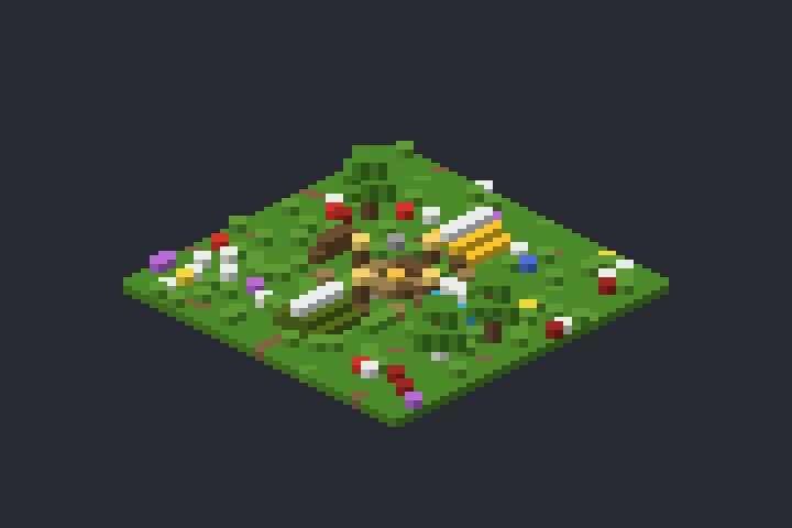 Acampamento de Aventureiros da Campina no Minecraft