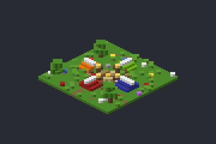 Acampamento de Aventureiros da Encosta no Minecraft