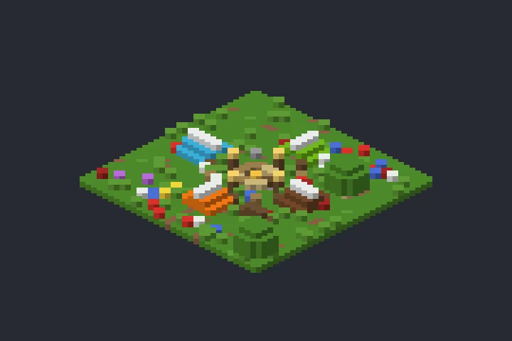 Acampamento de Aventureiros da Fonte no Minecraft