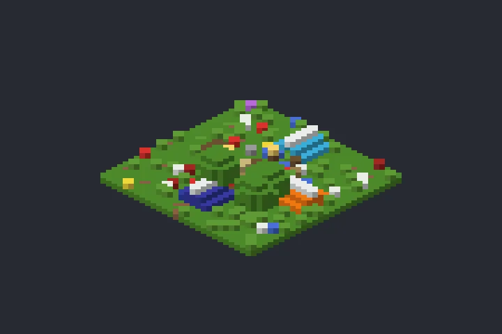 Acampamento do Bambuzal no Minecraft