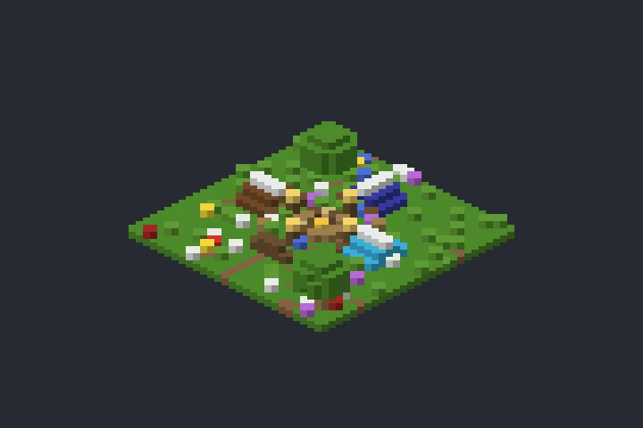 Acampamento na Floresta da Baía no Minecraft