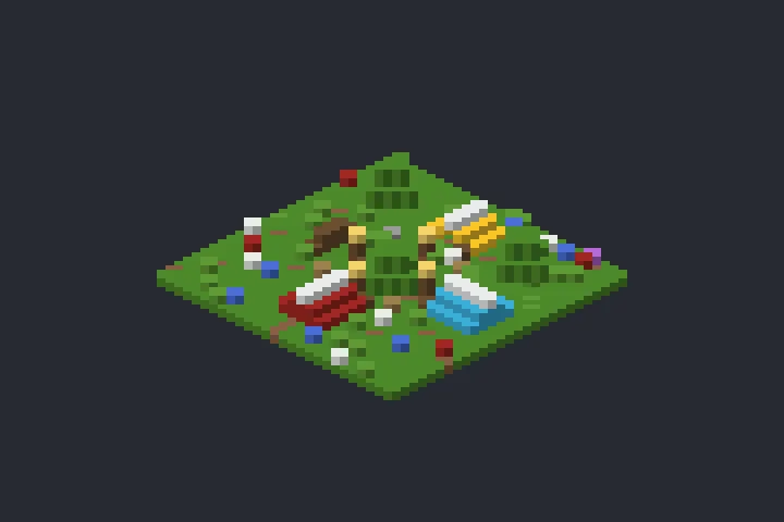 Acampamento na Floresta da Cascata no Minecraft