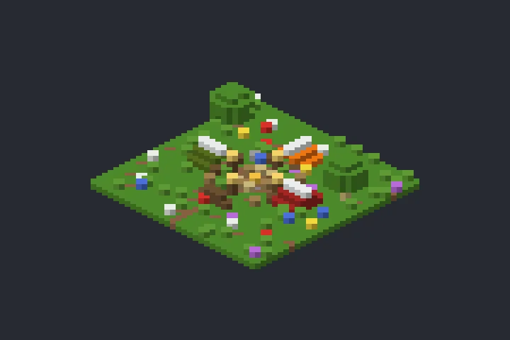 Acampamento na Floresta da Colina no Minecraft