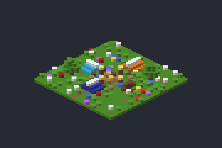 Acampamento na Floresta da Enseada no Minecraft