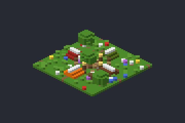 Acampamento na Floresta da Montanha no Minecraft