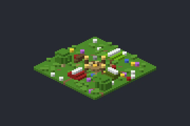 Acampamento na Floresta da Pedra no Minecraft