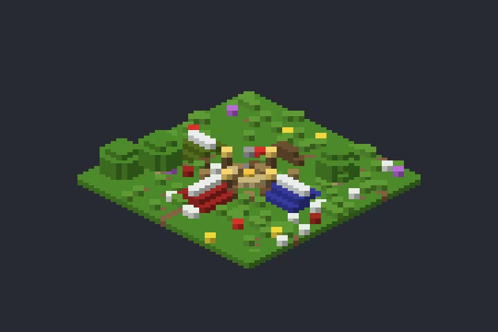 Acampamento na Floresta do Arvoredo no Minecraft