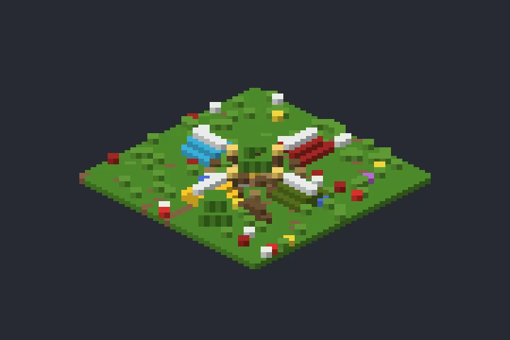 Acampamento na Floresta do Jardim no Minecraft