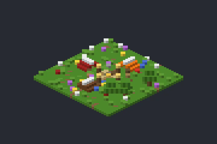 Acampamento na Floresta do Moinho no Minecraft