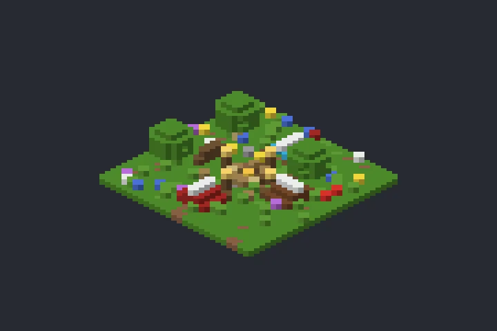 Acampamento na Floresta do Sol no Minecraft