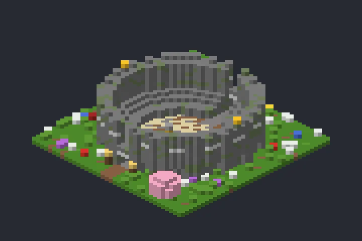 Anfiteatro das Hortênsias no Minecraft
