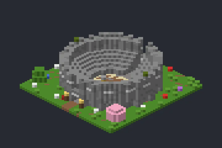 Arena de Combate da Campina no Minecraft