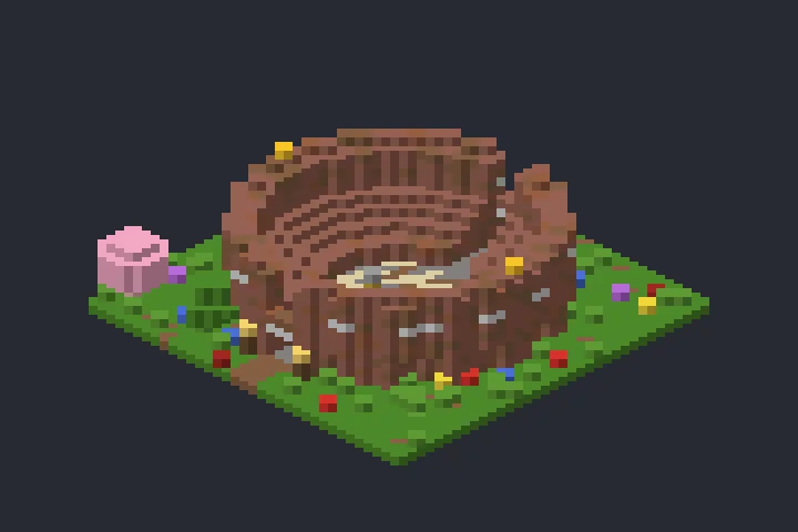 Arena de Combate da Encosta no Minecraft
