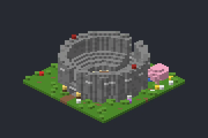 Arena de Combate das Hortênsias no Minecraft