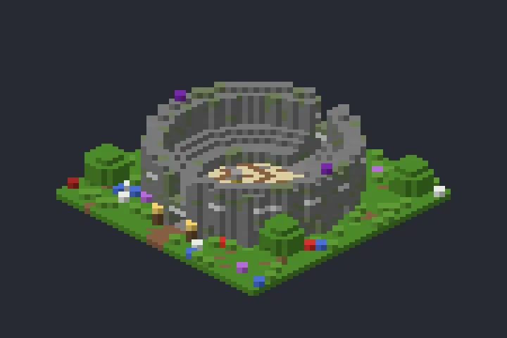 Arena de Combate do Penhasco no Minecraft