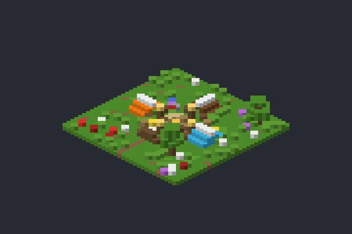 Base de Acampamento da Aurora no Minecraft