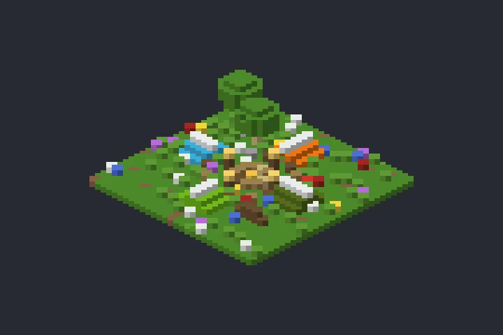 Base de Acampamento da Fonte no Minecraft