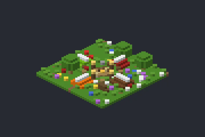 Base de Acampamento da Primavera no Minecraft