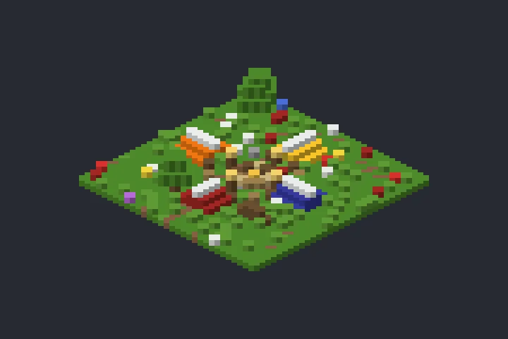 Base de Acampamento do Bosque no Minecraft