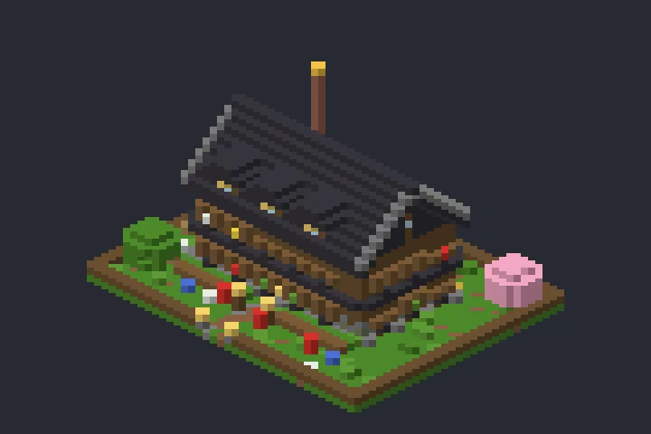 Cabana da Montanha do Rio no Minecraft