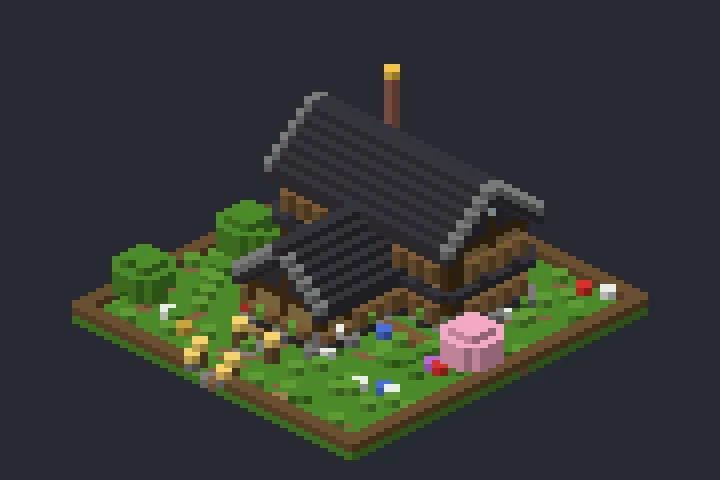 Cabana de Troncos da Lagoa no Minecraft