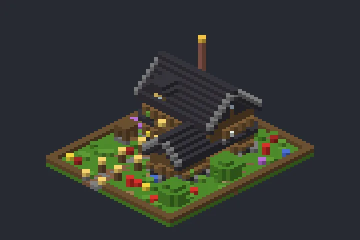Cabana de Troncos da Trilha no Minecraft