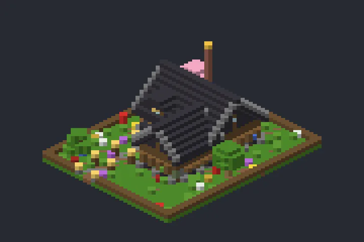 Cabana de Troncos da Vila no Minecraft