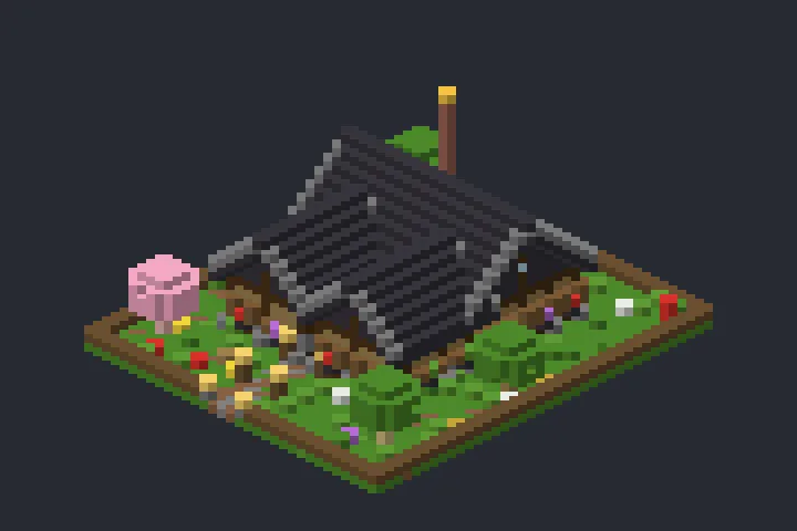 Cabana de Troncos do Campo no Minecraft