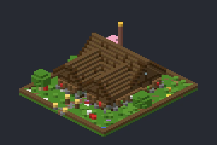 Cabana de Troncos do Mirante no Minecraft