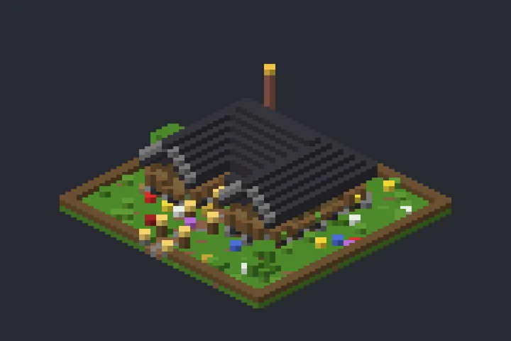 Cabana de Troncos do Outono no Minecraft