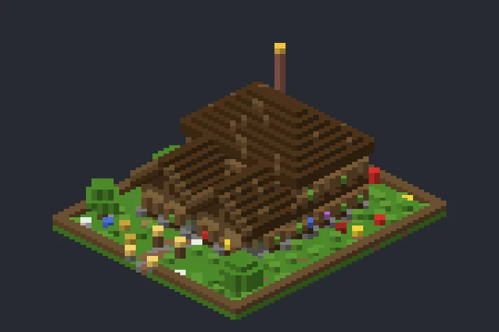 Cabana de Troncos do Pinheiro no Minecraft