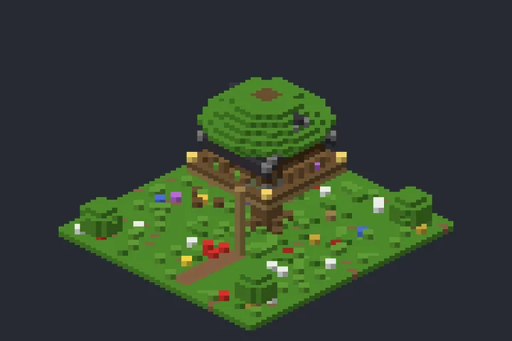 Cabana na Árvore da Pedra no Minecraft