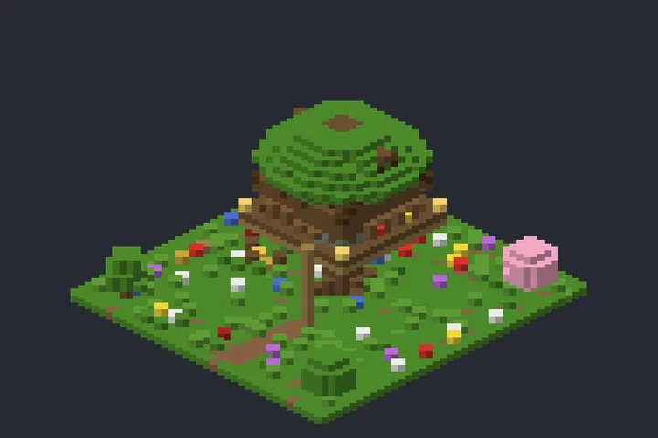 Cabana na Árvore do Sol no Minecraft