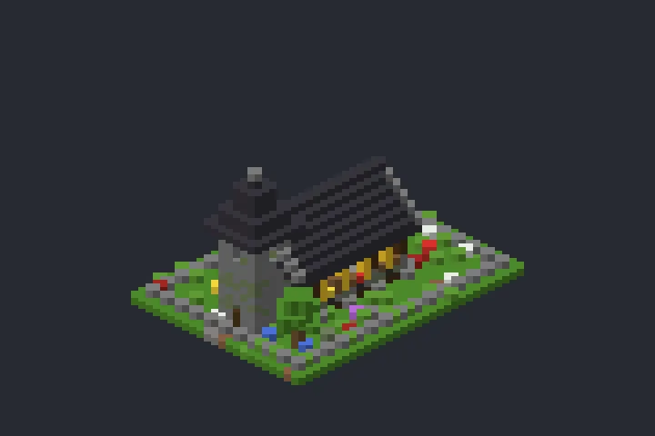 Capela de Pedra do Pôr do Sol no Minecraft