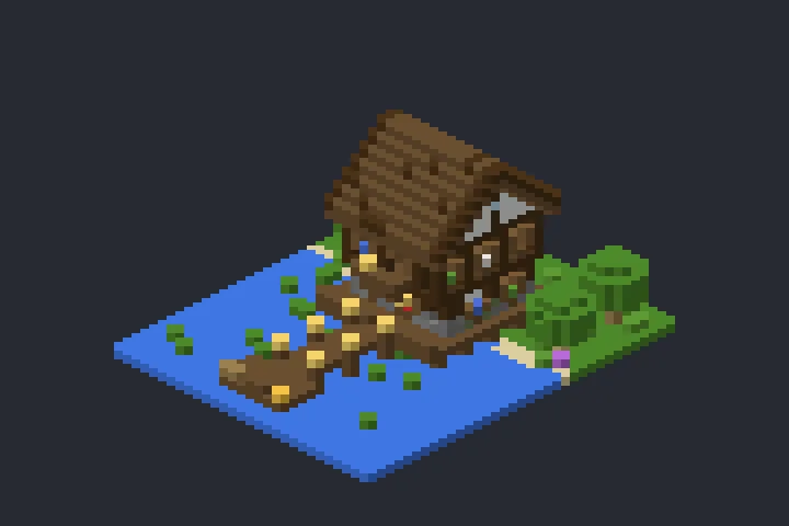 Casa à Beira do Lago da Clareira no Minecraft