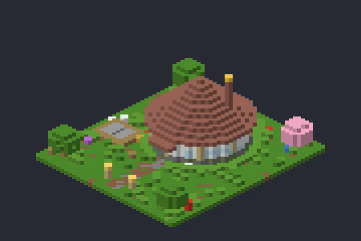 Casa Circular da Aurora no Minecraft