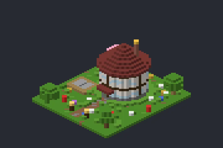 Casa Circular da Floresta no Minecraft