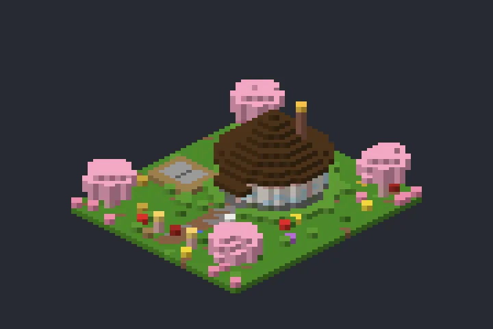 Casa Circular da Montanha no Minecraft