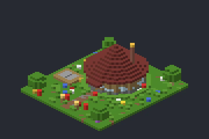 Casa Circular da Primavera no Minecraft