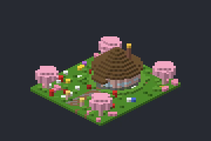Casa Circular do Lago no Minecraft