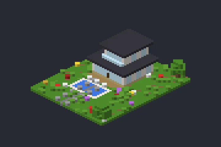 Casa Contemporânea da Encosta no Minecraft