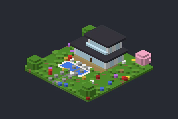 Casa Contemporânea do Bambuzal no Minecraft