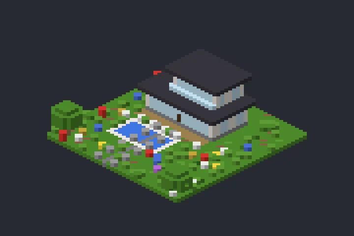 Casa Contemporânea do Jardim no Minecraft