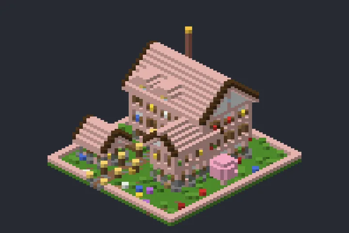 Casa de Cerejeira da Aurora no Minecraft