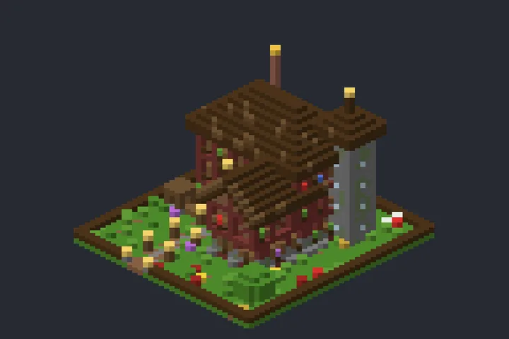 Casa de Fantasia da Encosta no Minecraft