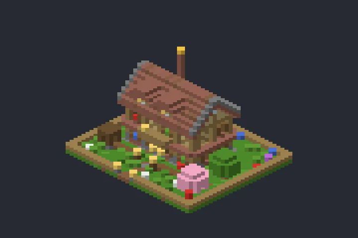 Casa de Fazenda da Clareira no Minecraft