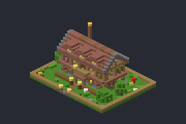 Casa de Fazenda da Encosta no Minecraft