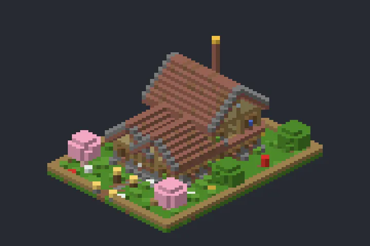 Casa de Fazenda da Fonte no Minecraft