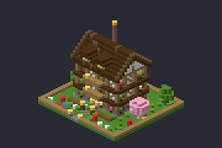 Casa de Fazenda da Pedra no Minecraft